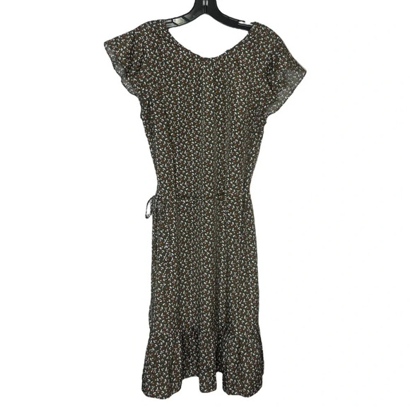 Boden Cynthia Cherry Print Dress Women’s 10L 10 L Flutter Sleeves Tie Belt - Picture 1 of 9